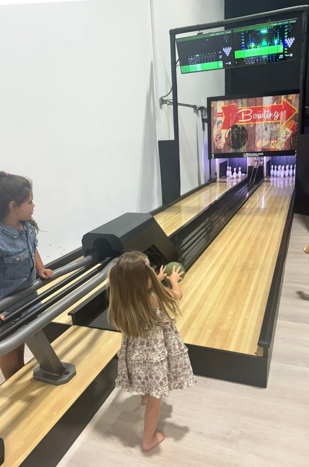 Toddler-sized bowling lanes